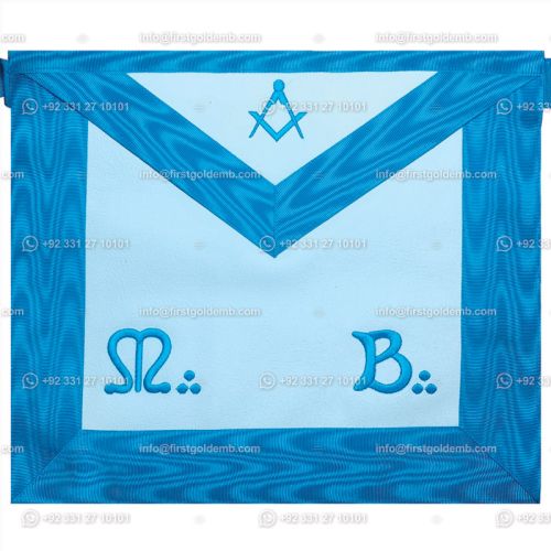 French Rite Apron Master Mason – Square-and-compass + MB