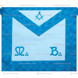 French Rite Apron Master Mason – Square-and-compass + MB