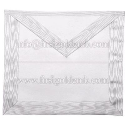 Zoom  Entered Apprentice Blue Lodge Apron - All White Moire - Bricks Masons  Entered Apprentice Blue Lodge Apron - All White Moire - Bricks Masons ENTERED APPRENTICE BLUE LODGE APRON - ALL WHITE MOIRE