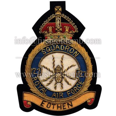 Squadron Royal Air Force Eothen Bullion Blazer Badge