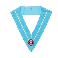 PAST MASTER EMULATION RITE ENGLISH REGULATION COLLAR - TURQUOISE MOIRE